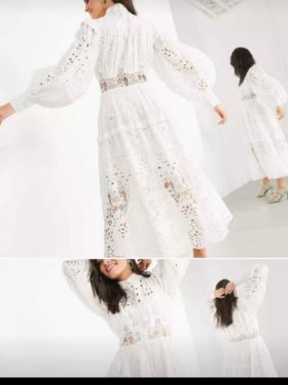 ASOS EDITION broderie shirt dress in white. New